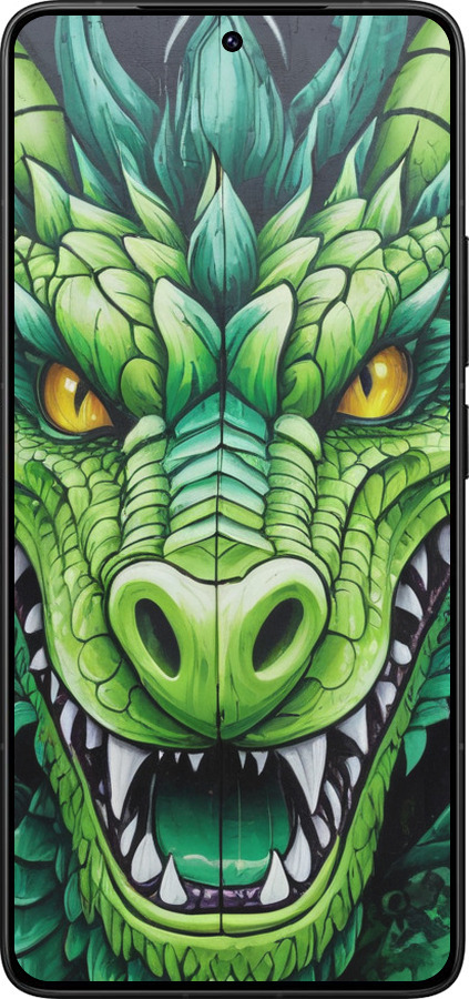 Силиконовый чехол Зелёный дракон для Xiaomi Poco F7 Ultra - 5816u-4086 изображение 