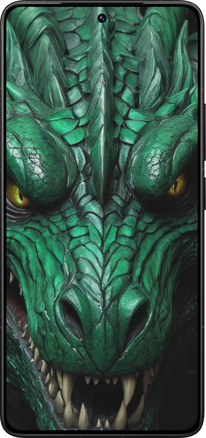 Силиконовый чехол Зелёный дракон v2 для Xiaomi Poco F7 Ultra - 5817u-4086 изображение 