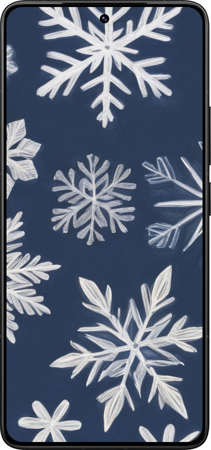 Силиконовый чехол Снежинки для Xiaomi Poco F7 Ultra - 5821u-4086 изображение 
