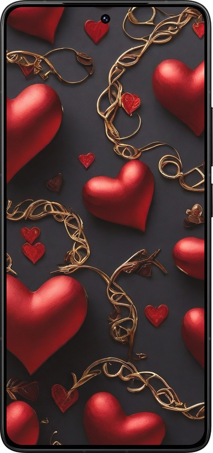 Силиконовый чехол Сердечки для Xiaomi Redmi K80 Pro - 5831u-4145 изображение 