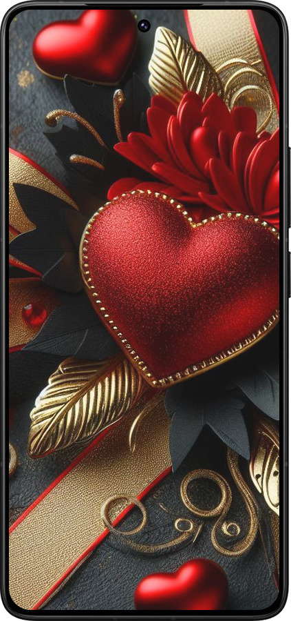 Силіконовий чехол Сердечки v2 для Xiaomi Poco F7 Ultra - 5832u-4086 изображение 