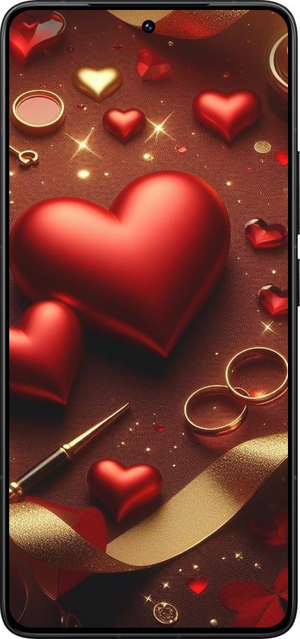 Силіконовий чехол Сердечки v3 для Xiaomi Poco F7 Ultra - 5833u-4086 изображение 