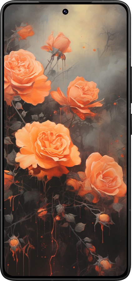 Силіконовий чехол Оранжеві троянди для Xiaomi Poco F7 Ultra - 5944u-4086 изображение 