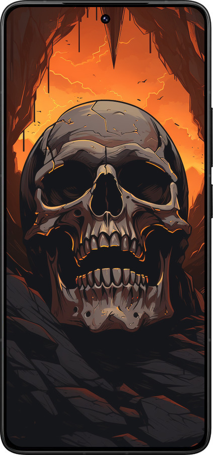 Силиконовый чехол Череп в пещере для Xiaomi Redmi K80 Pro - 5959u-4145 изображение 