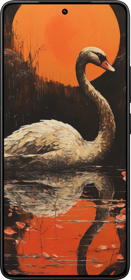 Силиконовый чехол Лебедь для Xiaomi Poco F7 Ultra - 5964u-4086 изображение 