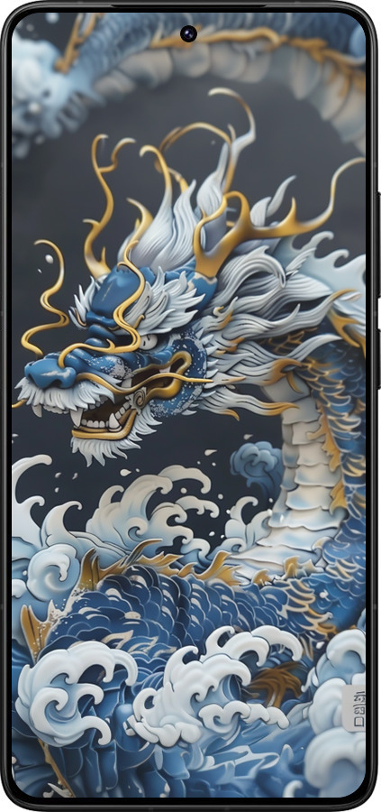 Силиконовый чехол Водяной дракон для Xiaomi Poco F7 Ultra - 6113u-4086 изображение 