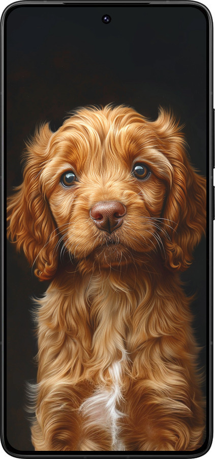 Силіконовий чехол Cocker spaniel на чорному фоні для Xiaomi Redmi K80 Pro - 6137u-4145 изображение 