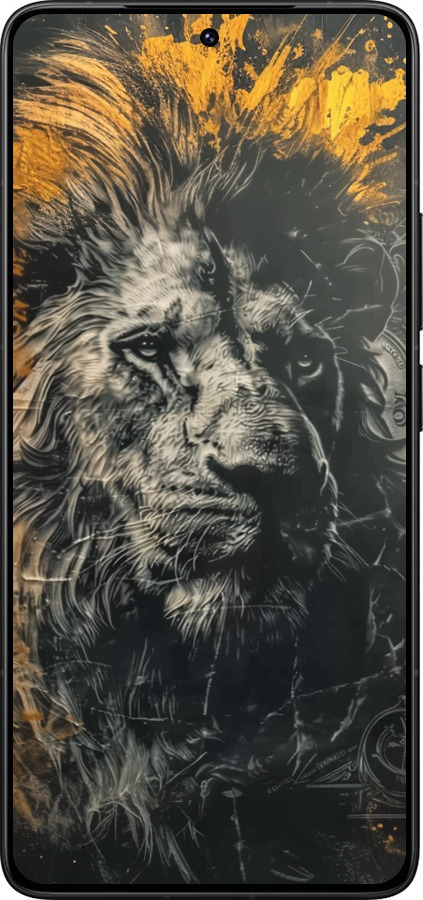 Силіконовий чехол Лев у золотих фарбах для Xiaomi Redmi K80 Pro - 6155u-4145 изображение 