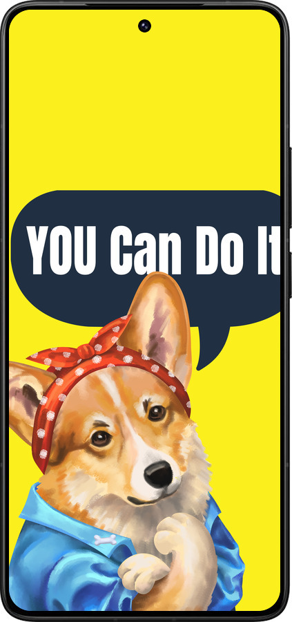 Силиконовый чехол чехол с корги You Can Do It для Xiaomi Poco F7 Ultra - 6184u-4086 изображение 