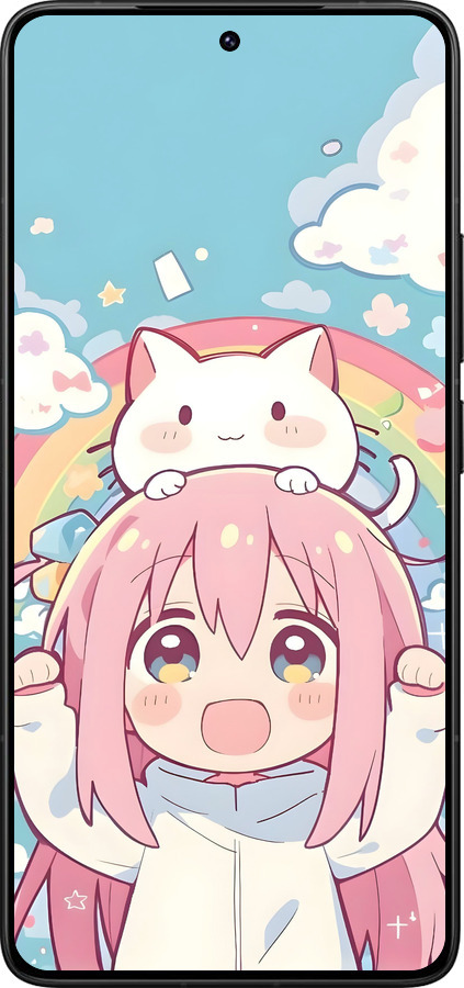 Силиконовый чехол Девочка аниме радуга для Xiaomi Poco F7 Ultra - 6304u-4086 изображение 