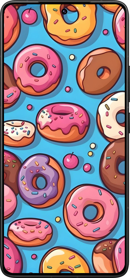 Силиконовый чехол Пончики для Xiaomi Poco F7 Ultra - 6318u-4086 изображение 