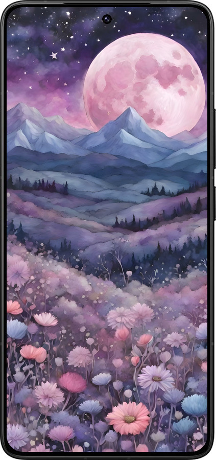 Силіконовий чехол Ніч місяць арт для Xiaomi Redmi K80 Pro - 6319u-4145 изображение 