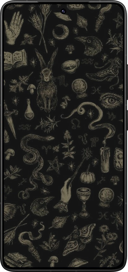 Силиконовый чехол Мистический коллаж с травами и магическими символами для Xiaomi Redmi K80 Pro - 6428u-4145 изображение 