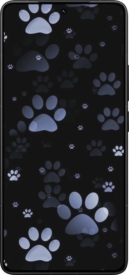 Силиконовый чехол С синими отпечатками лап для Xiaomi Redmi K80 Pro - 6441u-4145 изображение 