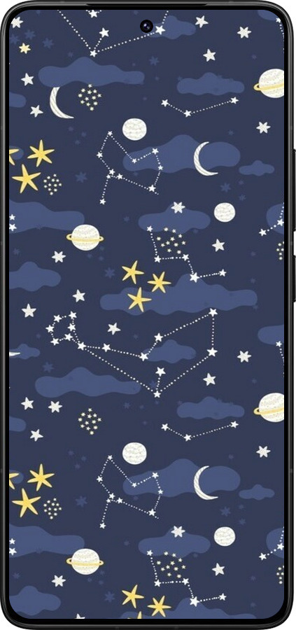 Силиконовый чехол Астрономический узор. Милый дизайн мультяшной вселенной для Xiaomi Poco F7 Ultra - 6446u-4086 изображение 