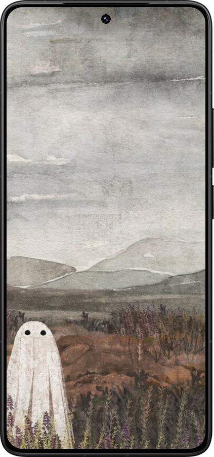Силиконовый чехол Одинокий призрак на фоне гор для Xiaomi Redmi K80 Pro - 6486u-4145 изображение 
