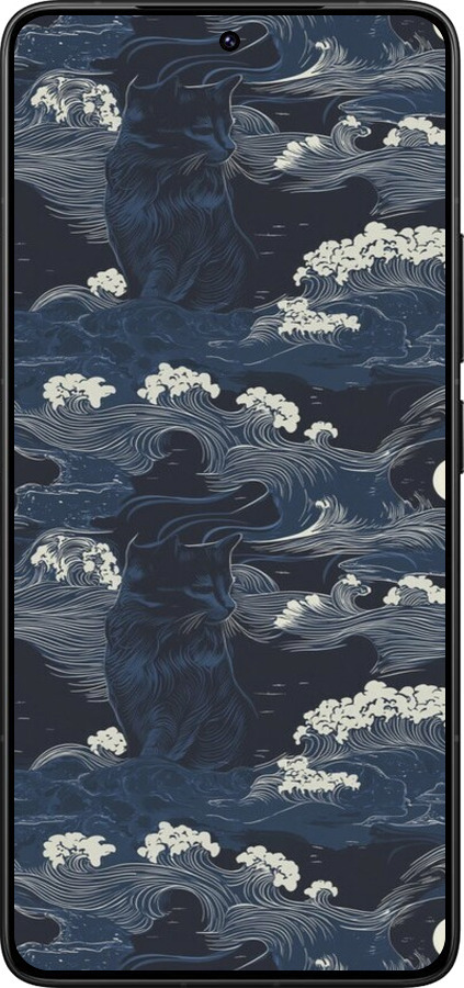 Силиконовый чехол Морская тематика в стиле арт-деко для Xiaomi Redmi K80 Pro - 6520u-4145 изображение 