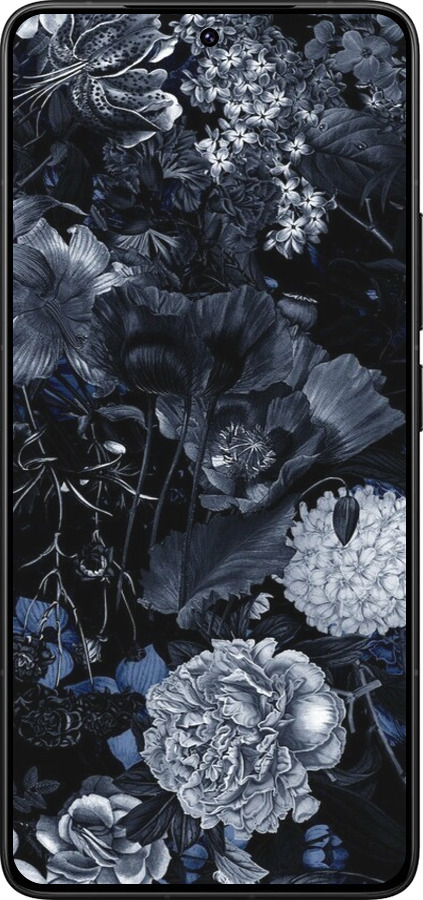 Силиконовый чехол Абстрактный цветочный рисунок в синих тонах для Xiaomi Redmi K80 Pro - 6539u-4145 изображение 