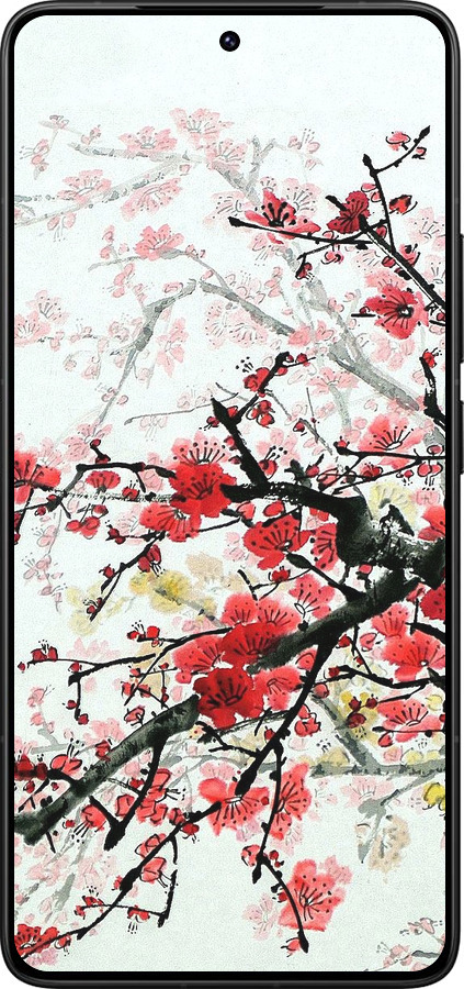 Силиконовый чехол Цветущий куст для Xiaomi Poco F7 Ultra - 831u-4086 изображение 
