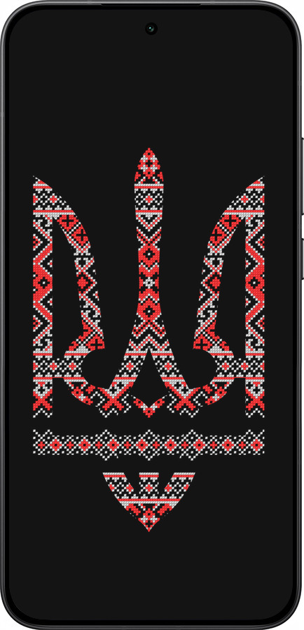 Силиконовый чехол Герб - вышиванка на черном фоне для Xiaomi POCO F7 - 1196u-4228 изображение 