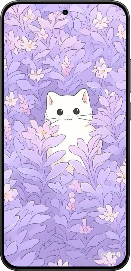 Силіконовий чехол Котик в цветах для Xiaomi POCO F7 - 6390u-4228 изображение 
