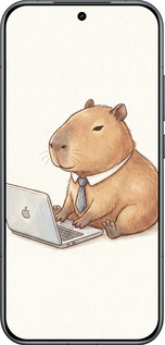 Силиконовый чехол Funny Capybara CEO Working для Xiaomi POCO F8 Pro - 6777u-4231 изображение 