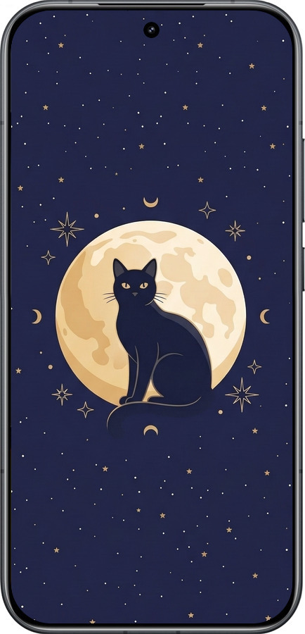 Силиконовый чехол Cute Cat Celestial/Witchy для Xiaomi POCO F8 Pro - 6787u-4231 изображение 