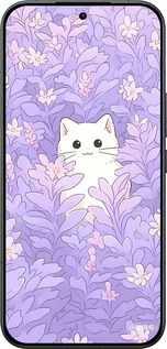 Силиконовый чехол Котик в цветах для Xiaomi Redmi K90 Pro Max 5G - 6390u-4236 изображение 