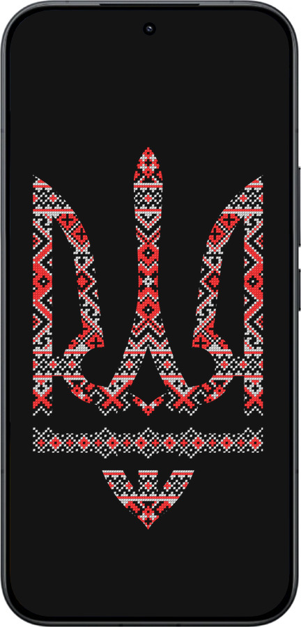 Силиконовый чехол Герб - вышиванка на черном фоне для Xiaomi Redmi K90 Pro Max 5G - 1196u-4236 изображение 