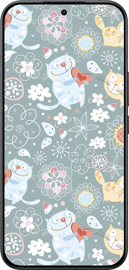 Силиконовый чехол Котята v3 для Xiaomi Redmi K90 Pro Max 5G - 1223u-4236 изображение 