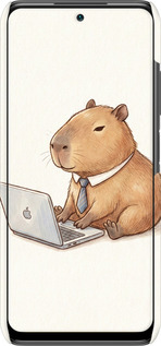 3D пластиковий матовий чехол Funny Capybara CEO Working для Xiaomi Poco M3 Pro - 6777m-2369 изображение 