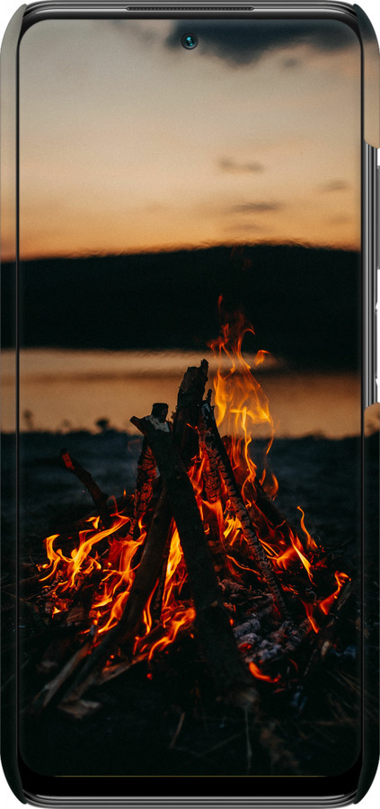 3D пластиковий матовий чехол Вогонь для Xiaomi Redmi Note 10 5G - 6021m-2556 изображение 