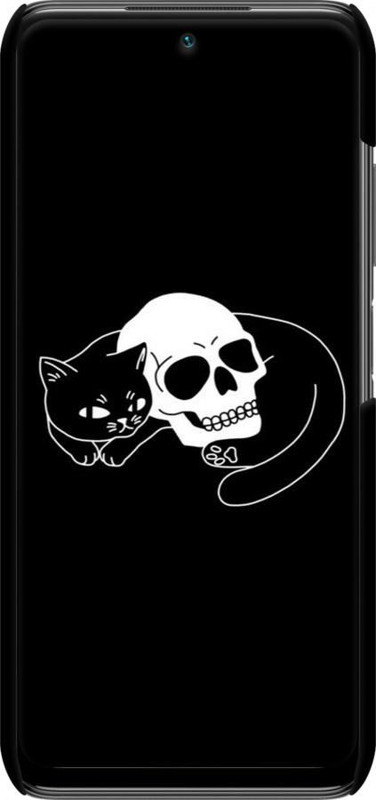3D пластиковый матовый чехол С изображением кота и черепа для Xiaomi Poco M3 Pro - 6491m-2369 изображение 