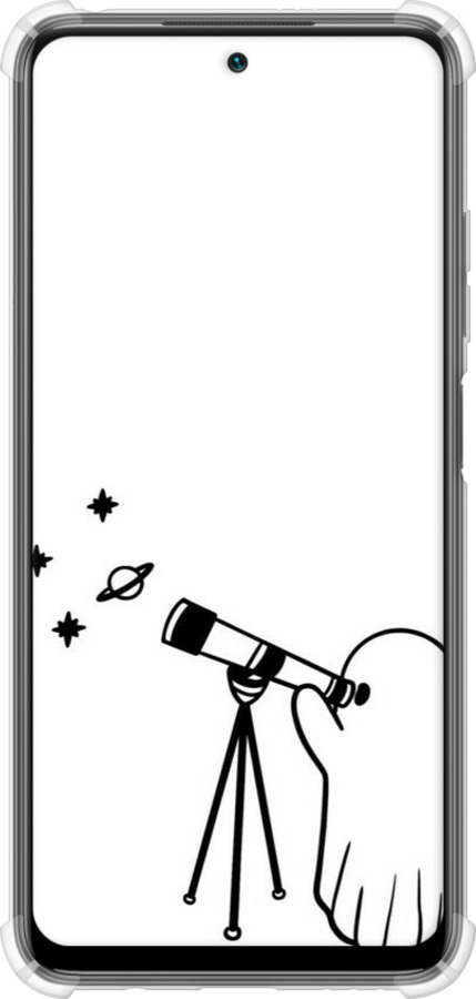Силикон с усиленными углами чехол Привидение астроном для Xiaomi Poco M3 Pro - 6444sp-2369 изображение 