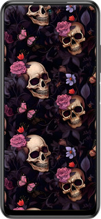 2D пластиковый чехол Черепа и розы для Xiaomi Redmi Note 10T - 6316t-2484 изображение 