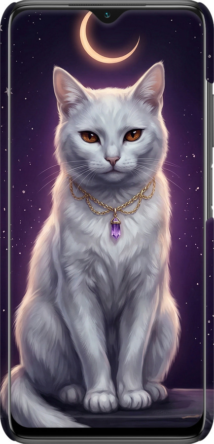 3D пластиковий матовий чехол Mystic White Cat Gothic Dark Purple Gold для Xiaomi Poco M3 - 6805m-2200 изображение 