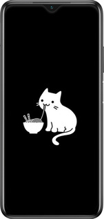 2D пластиковый чехол С милым котом на черном фоне для Xiaomi Poco M3 - 6528t-2200 изображение 
