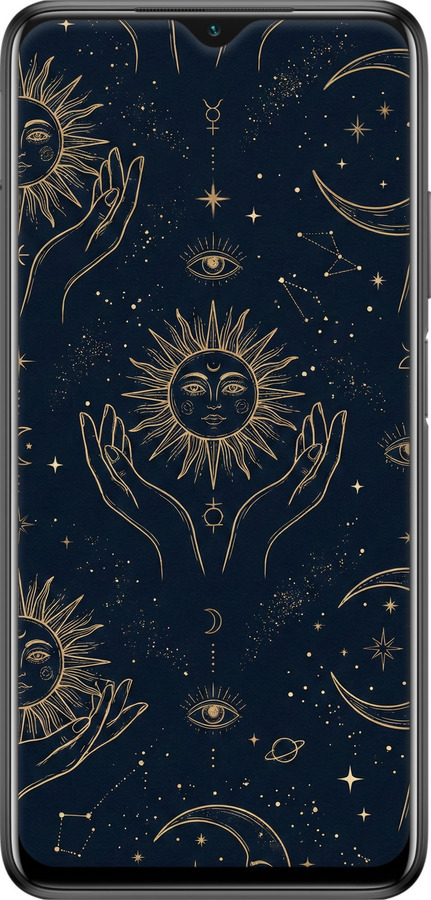 2D пластиковый чехол Celestial Harmony: Sun & Moon Gold Mystic Pattern для Xiaomi Poco M3 - 6778t-2200 изображение 