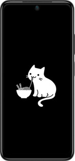 TPU чехол С милым котом на черном фоне для Xiaomi Poco M4 Pro - 6528b-2592 изображение 