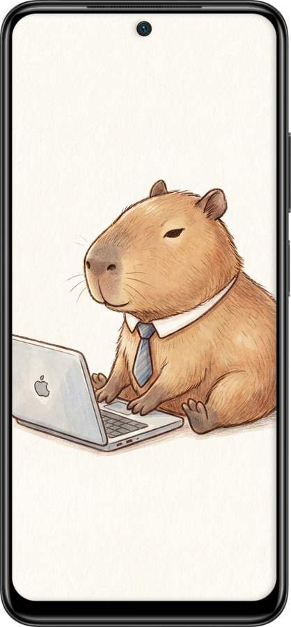 TPU чехол Funny Capybara CEO Working для Xiaomi Poco M4 Pro - 6777b-2592 изображение 