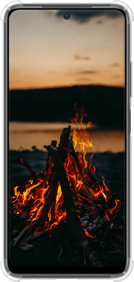 Силикон с усиленными углами чехол Огонь для Xiaomi Poco M4 Pro - 6021sp-2592 изображение 