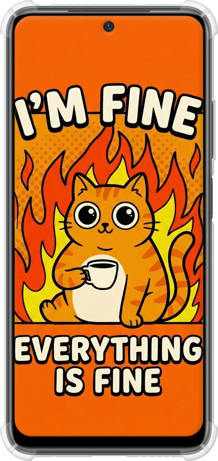 Силикон с усиленными углами чехол Funny Cat для Xiaomi Poco M4 Pro - 6786sp-2592 изображение 