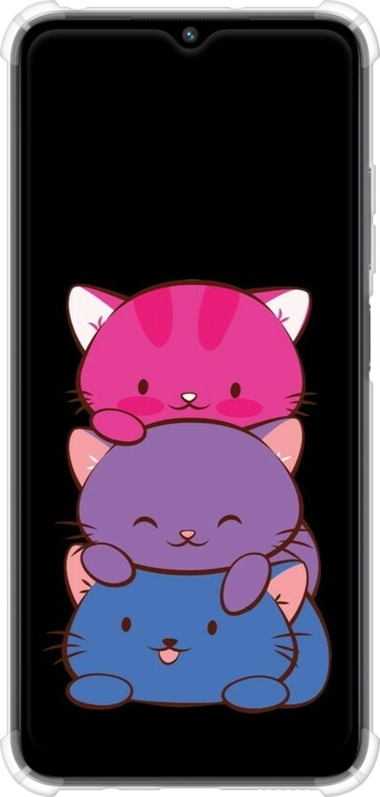 Силикон с усиленными углами чехол Милые кошки для Xiaomi Poco M5 - 6518sp-2767 изображение 