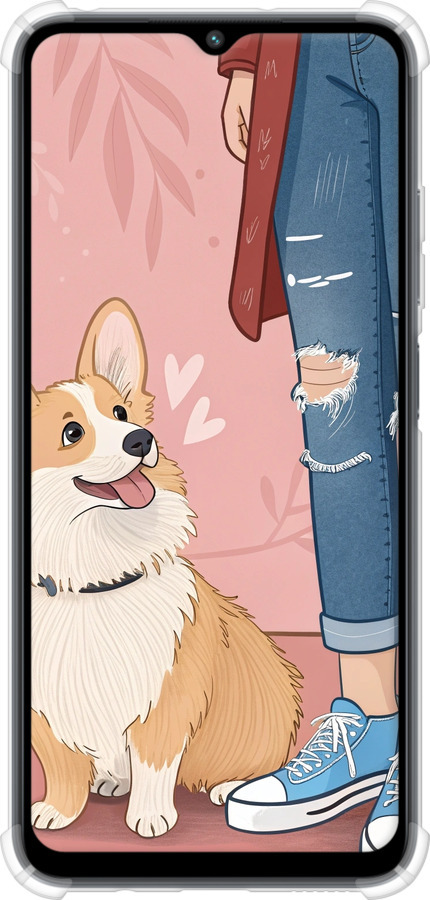 Силикон с усиленными углами чехол Корги 3 для Xiaomi Poco M5 - 6707sp-2767 изображение 
