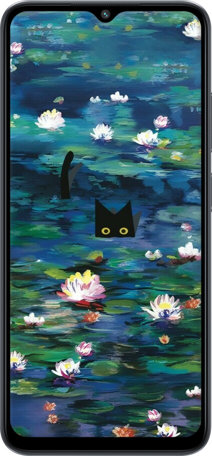 Силиконовый чехол Чехол с изображением водяных лилий Моне и кошек для Xiaomi Poco M5 - 6399u-2767 изображение 