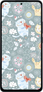 Силиконовый чехол Котята v3 для Xiaomi Poco M7 Pro 5G - 1223u-3942 изображение 