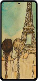 Силіконовий чехол Дівчата в Парижі для Xiaomi Poco M7 Pro 5G - 3980u-3942 изображение 