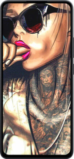Силиконовый чехол Девушка в тату для Xiaomi Poco M7 Pro 5G - 4001u-3942 изображение 