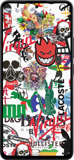 Силиконовый чехол Many different logos для Xiaomi Poco M7 Pro 5G - 4022u-3942 изображение 