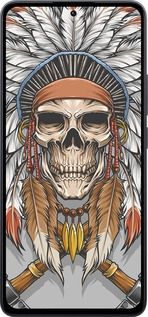 Силиконовый чехол Череп индейца для Xiaomi Poco M7 Pro 5G - 4032u-3942 изображение 